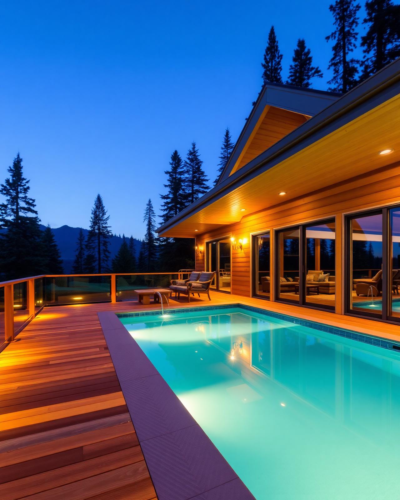 Pool deck · Infinity glass